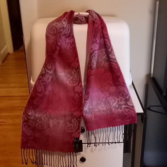 Cejon Scraf Pink, Black And Grey With Fringe - Picture 4 of 5